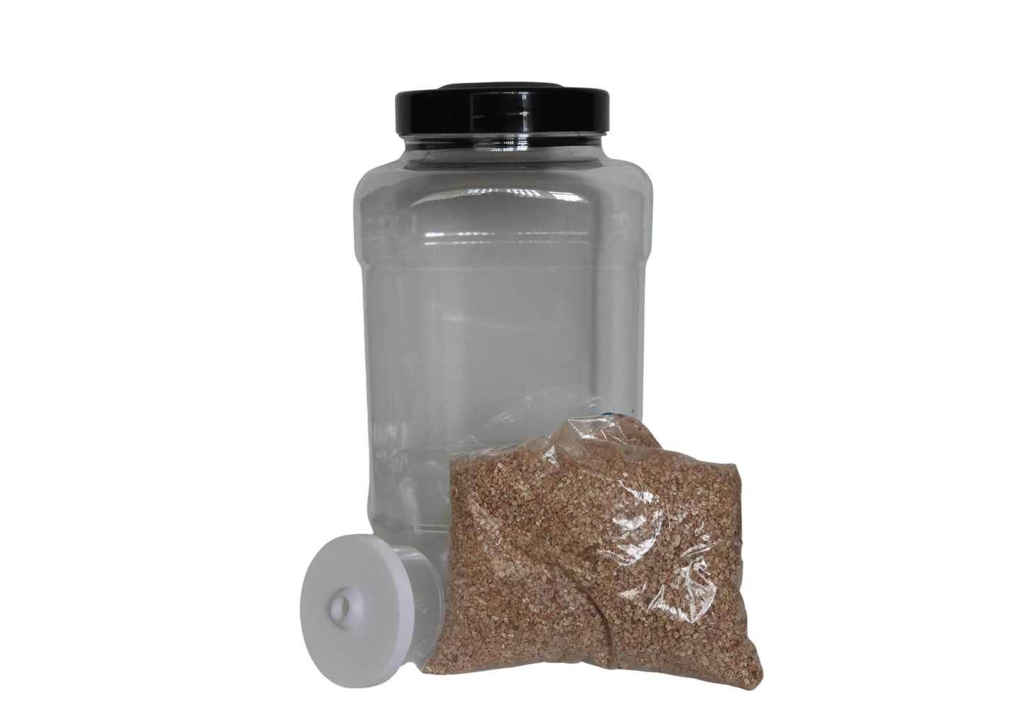 Square Round Style Insect Rearing Jar Coarse Mesh Vent Black Lid