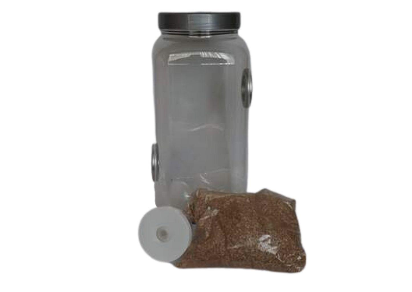 Tall Slim Style Insect Rearing Jar Twin Vented Coarse Mesh Silver Lid