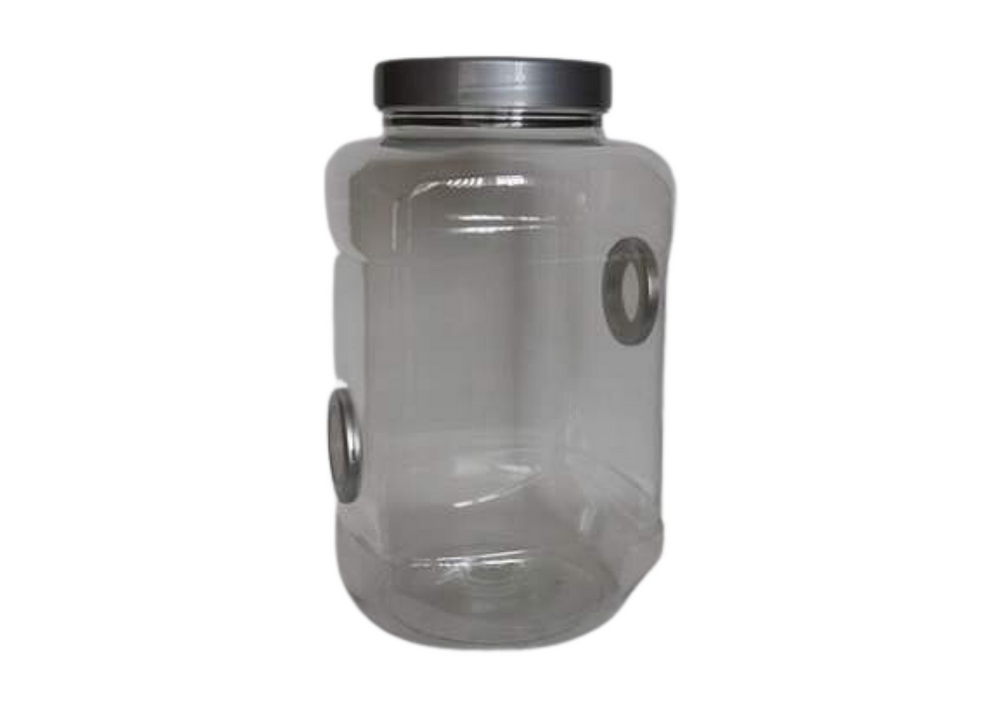 Square Round Style Insect Rearing Jar Twin Vented Coarse Mesh Silver Lid