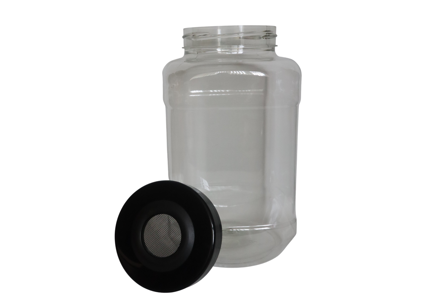 Square Round Style Insect Rearing Jar Coarse Mesh Vent Black Lid