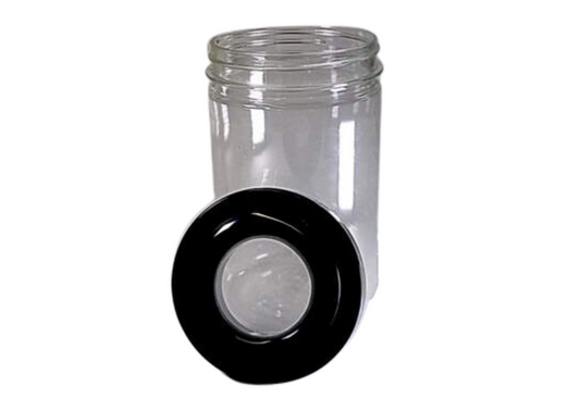 Mini Insect Rearing Jar Large Fine Mesh Vent Black Lid