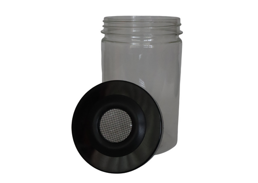 Mini Insect Rearing Jar Coarse Mesh Black Lid