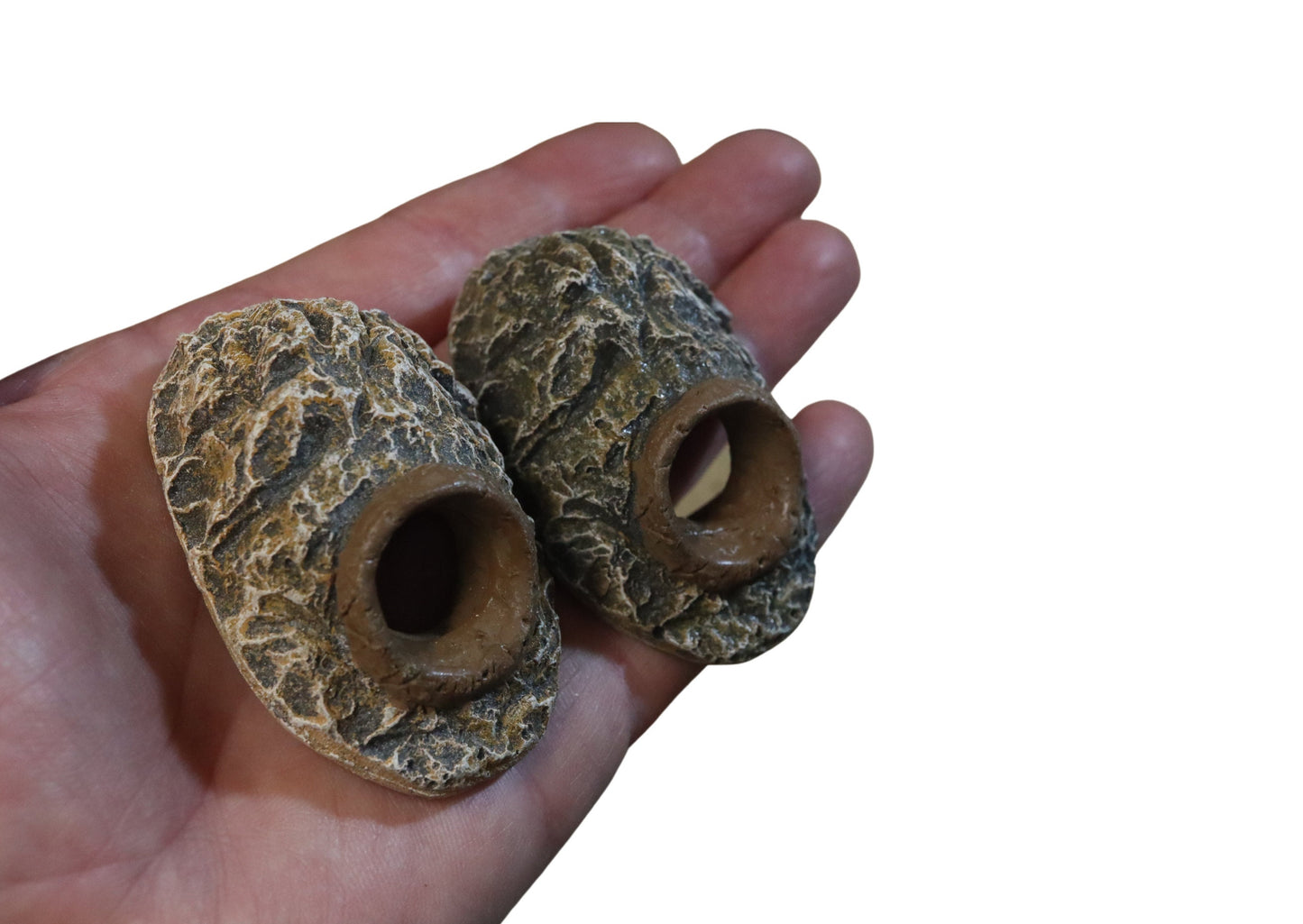 Pair Of Small Resin Spider Caves Ideal For Tarantula Slings